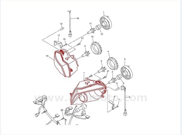 119 Motorcycle Headlight Clear Headlamp For R1 04-06@3